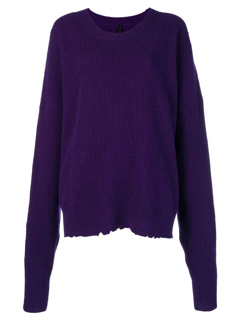 UNRAVEL PROJECT oversized distressed crew-neck sweater - PURPLE