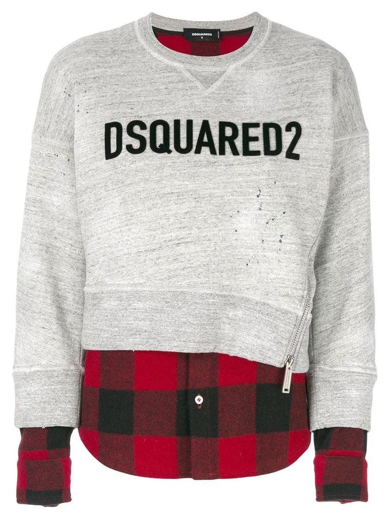 Dsquared2 contrast hem logo sweatshirt - Grey
