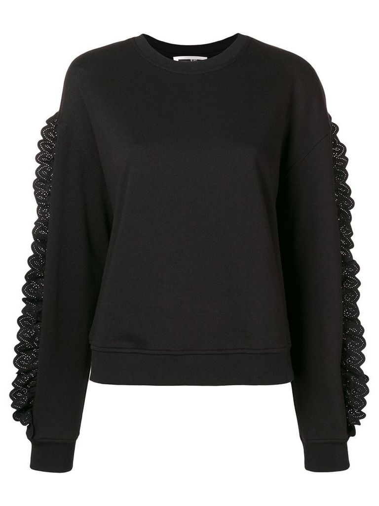 McQ Alexander McQueen lace trimmed sweatshirt - Black