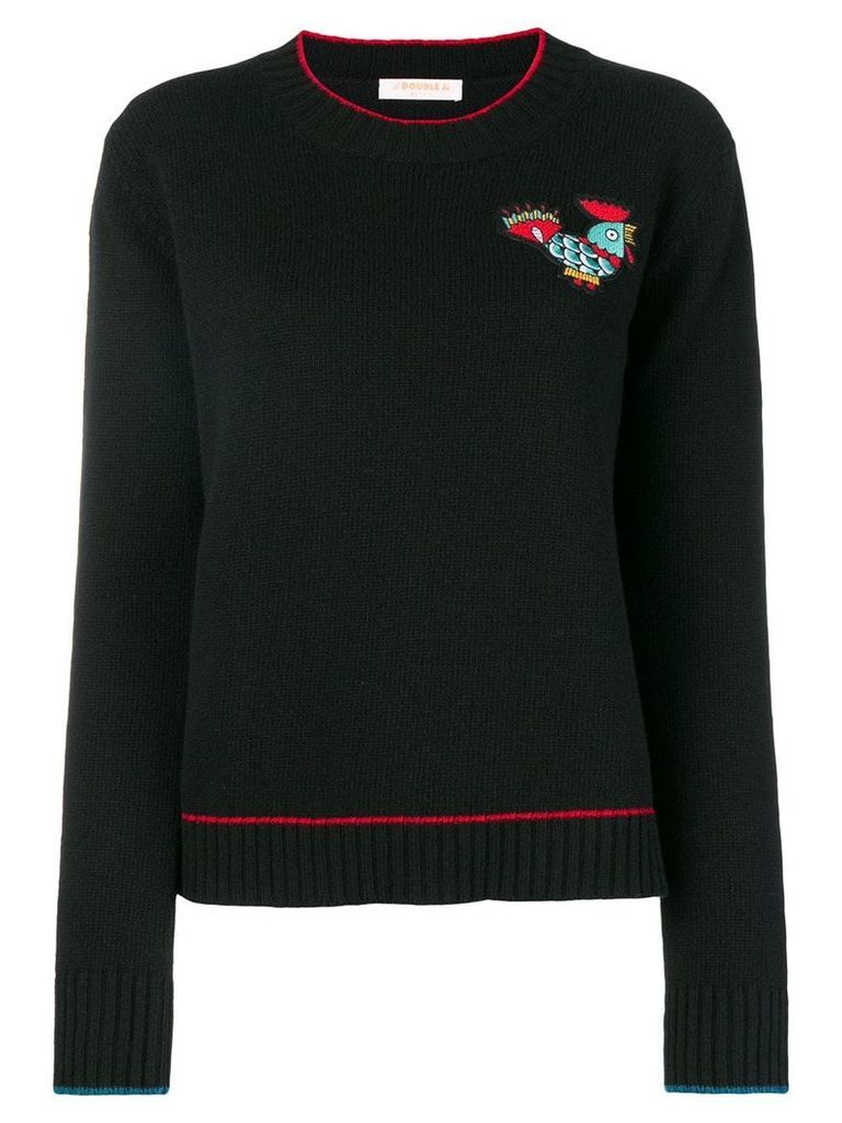 La Doublej badge detail sweater - Black