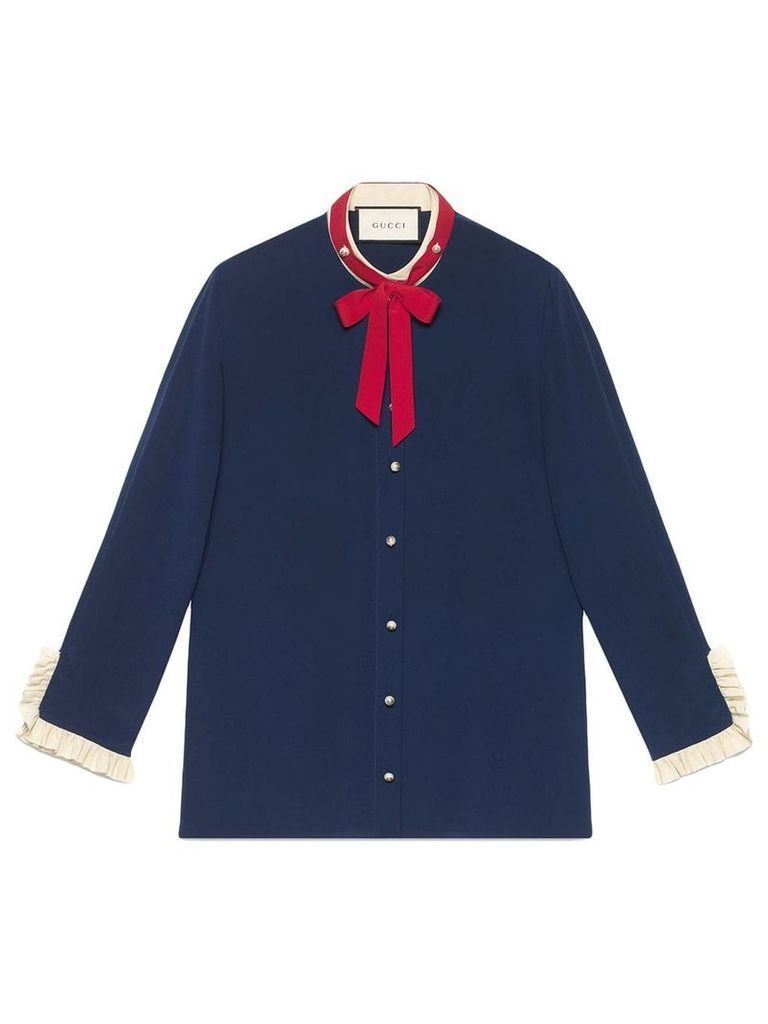 Gucci Silk shirt with neck tie - Blue