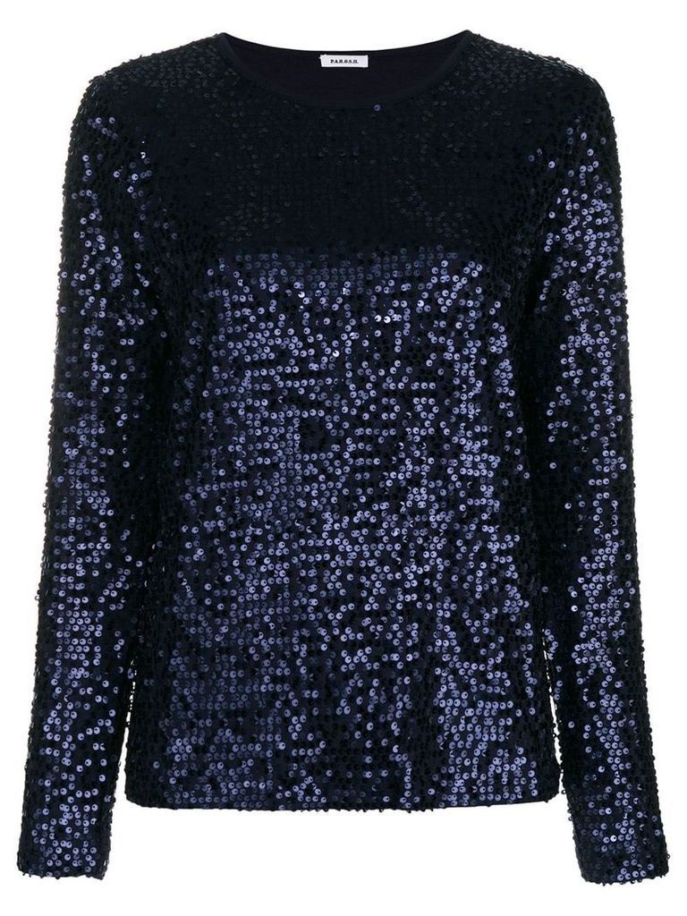 P.A.R.O.S.H. sequined long sleeve top - Blue