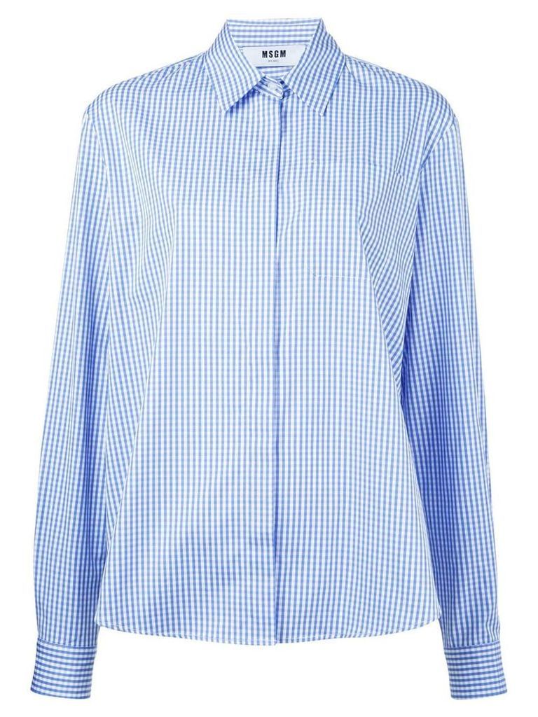 MSGM gingham check shirt - Blue
