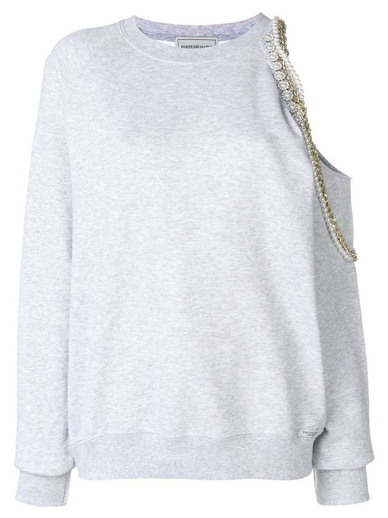 Forte Dei Marmi Couture Cindy Crawford embellished sweatshirt - Grey
