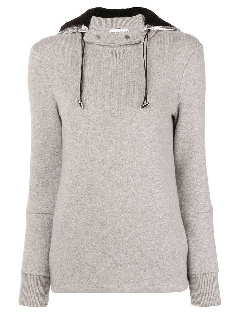 Paco Rabanne detachable hood sweatshirt - Grey