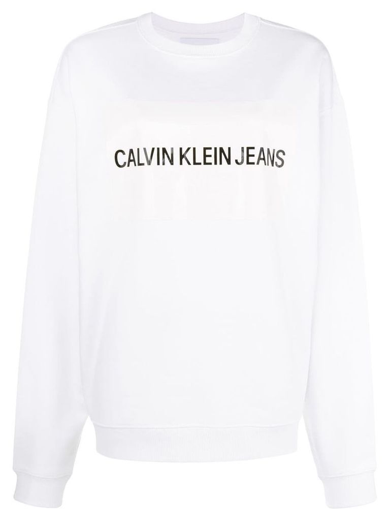 Calvin Klein Jeans logo patch sweatshirt - White