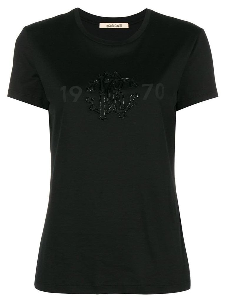 Roberto Cavalli logo patch T-shirt - Black
