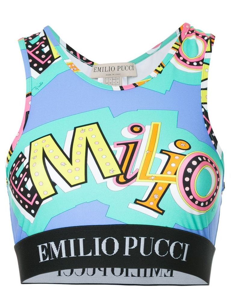 Emilio Pucci abstract print crop top - Blue
