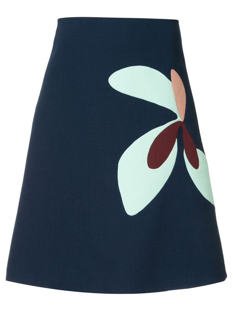 Delpozo floral print a-line skirt - Blue