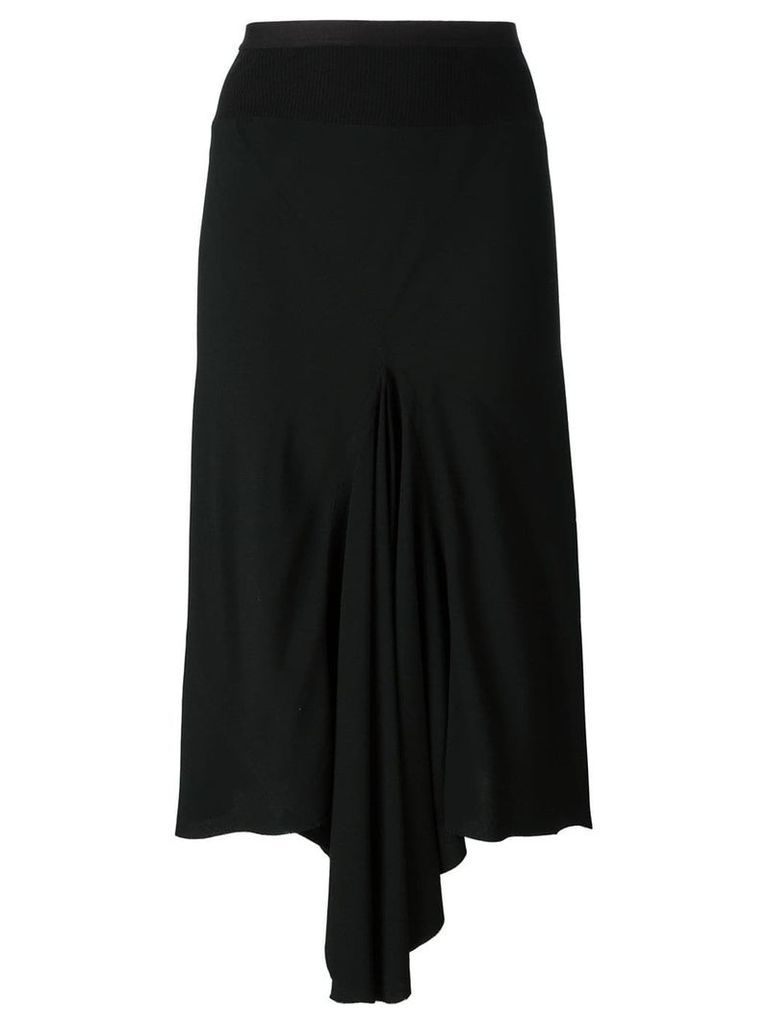 Rick Owens asymmetric draped skirt - Black