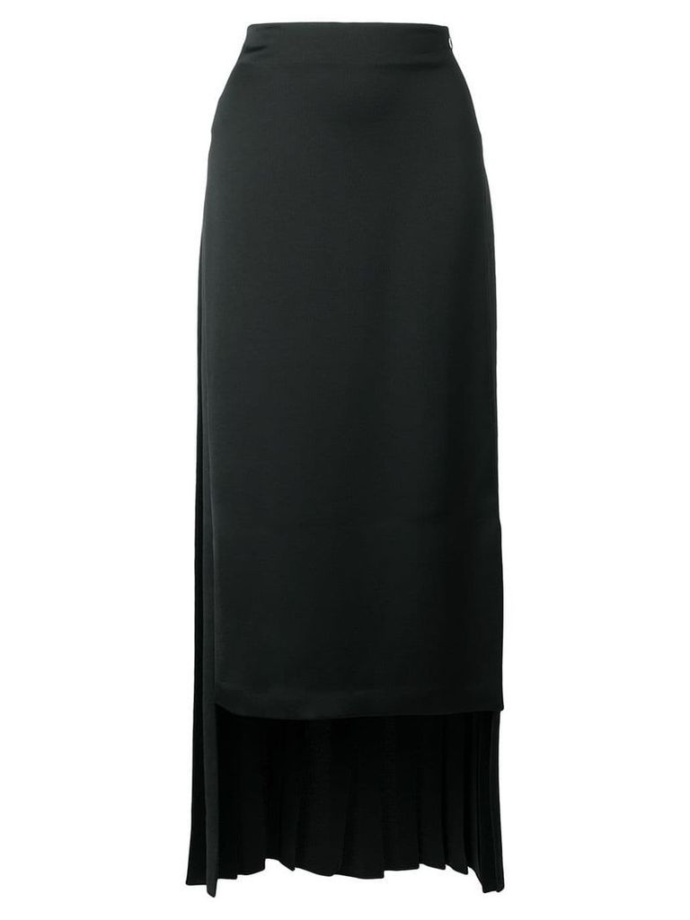 Maison Margiela pleated asymmetrical long skirt - Black