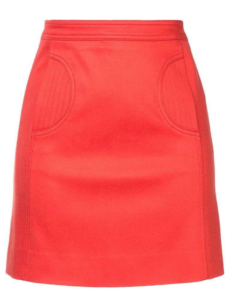 We11done stitch detail mini skirt - Red