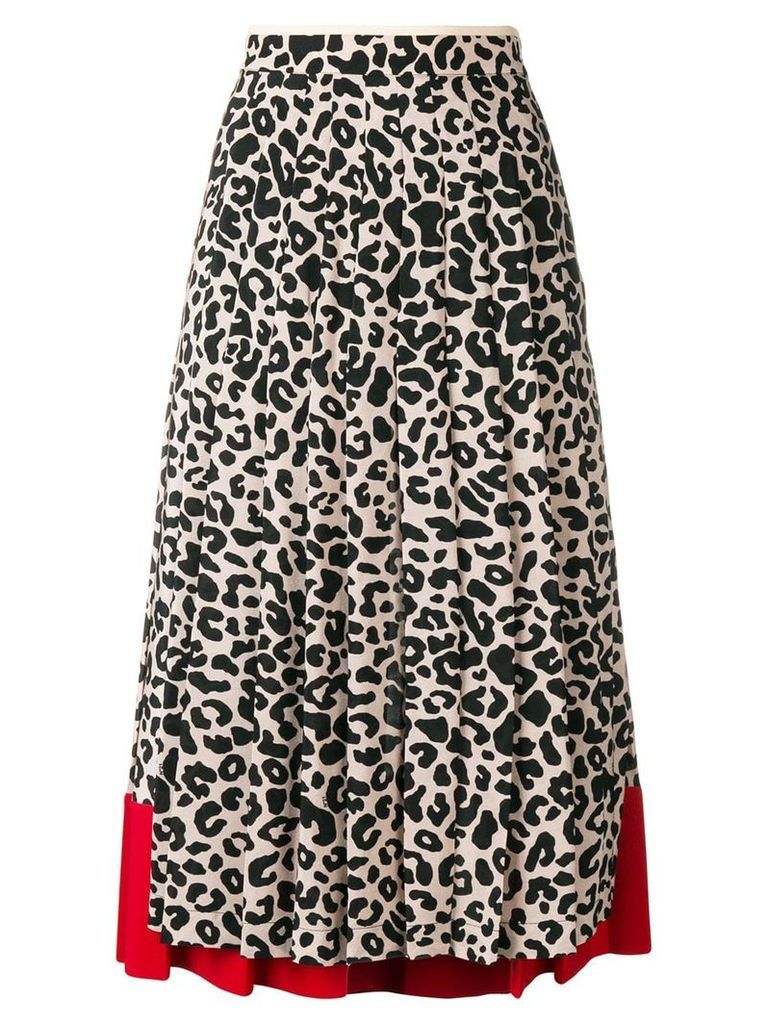 Nº21 leopard-print pleated skirt - Neutrals