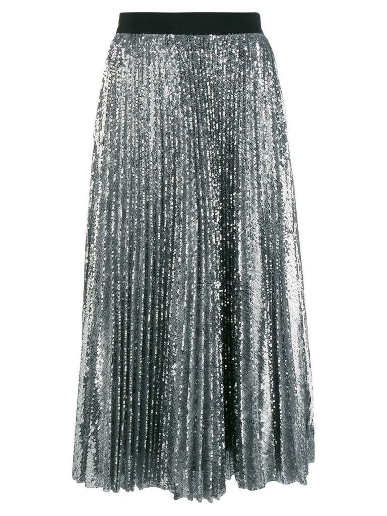 MSGM pleated sequin midi skirt - Metallic