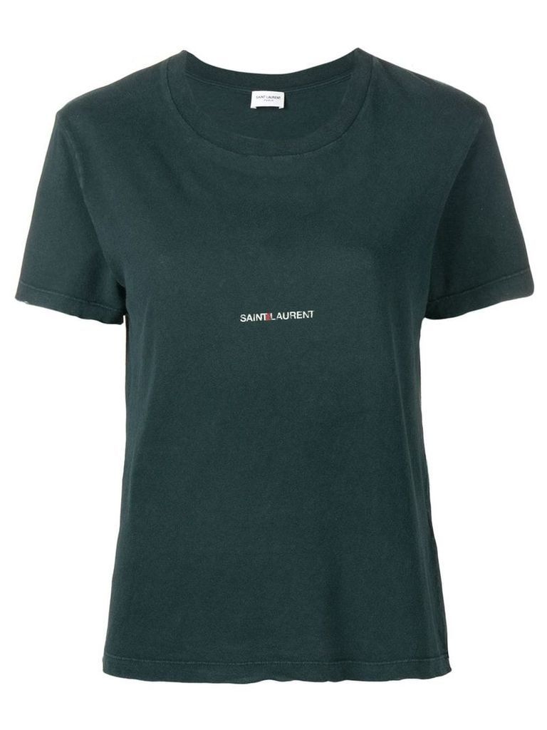 Saint Laurent logo patch T-shirt - Green