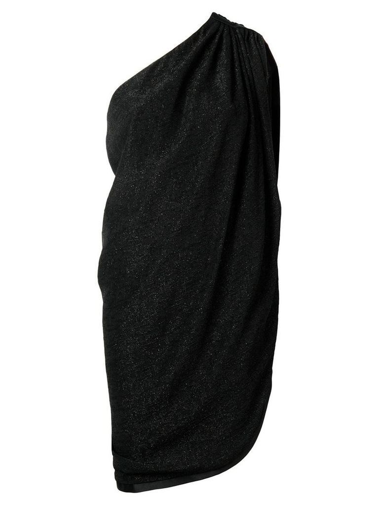 Saint Laurent glittered one shoulder sleeveless dress - Black