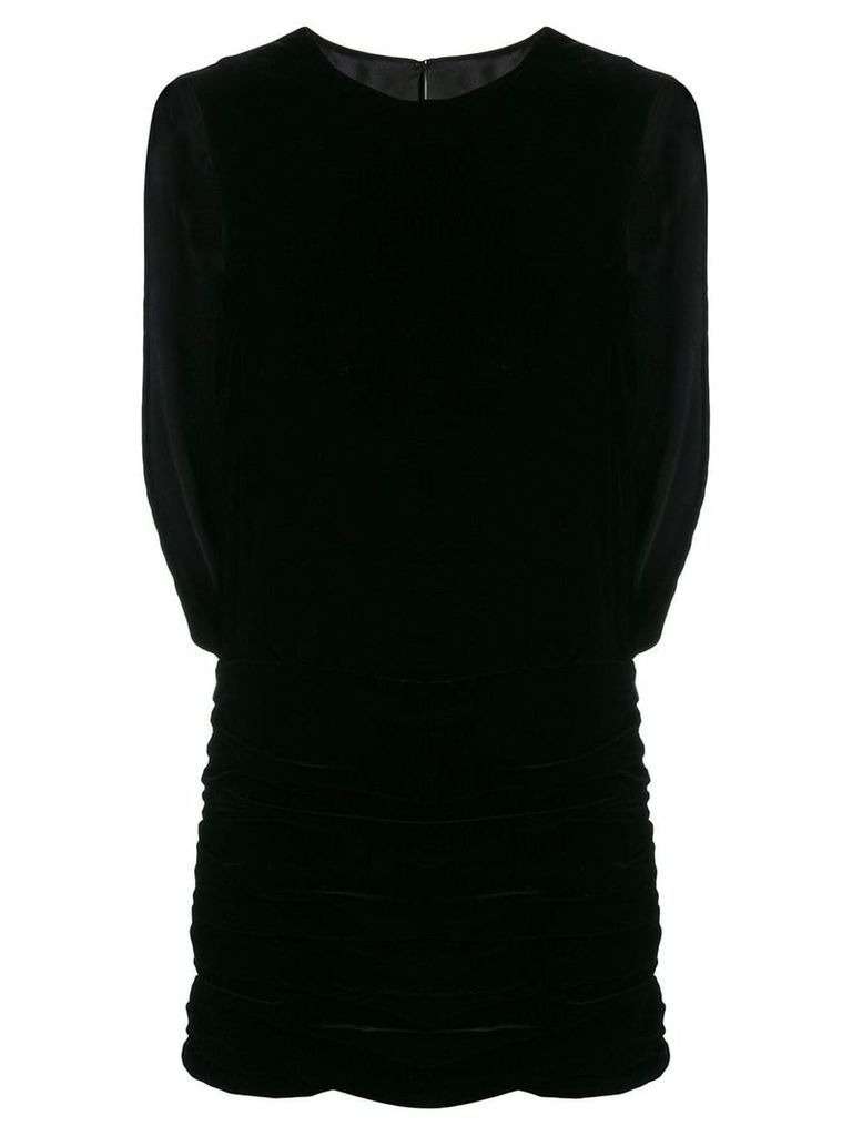 Saint Laurent draped velvet mini dress - Black