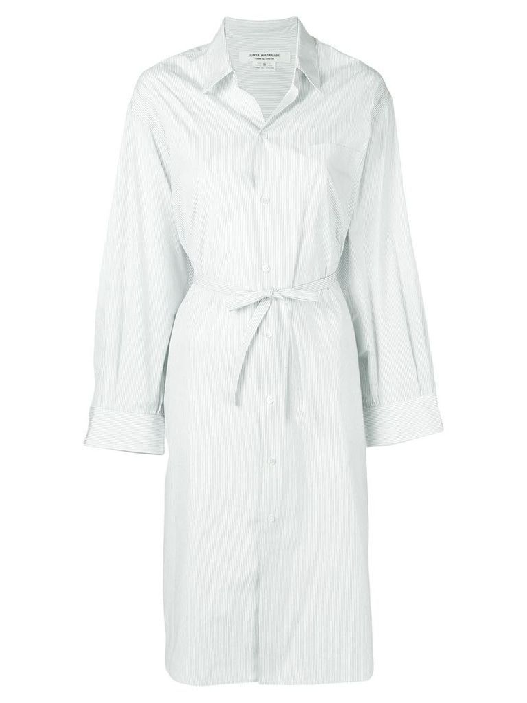 Junya Watanabe midi pinstripe shirt dress - White