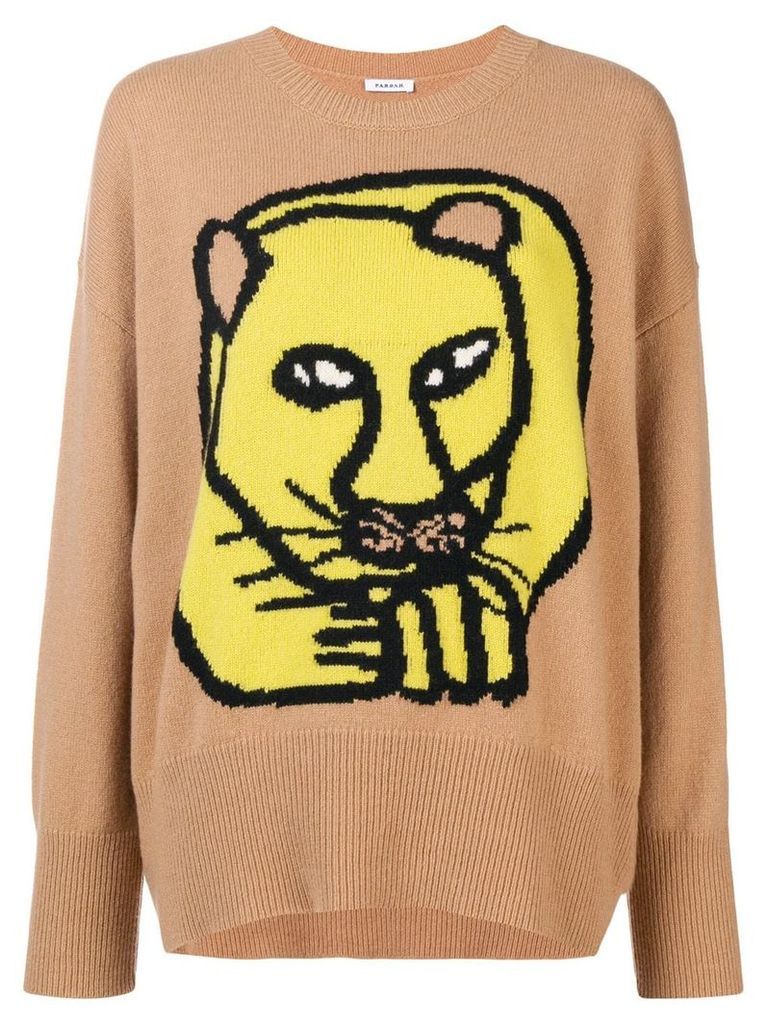 P.A.R.O.S.H. animal embroidered sweater - Brown