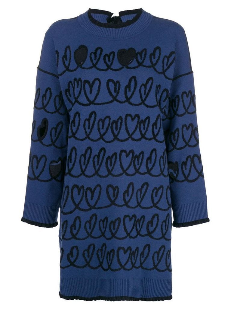 Fendi maxi knit wool blend sweater - Blue