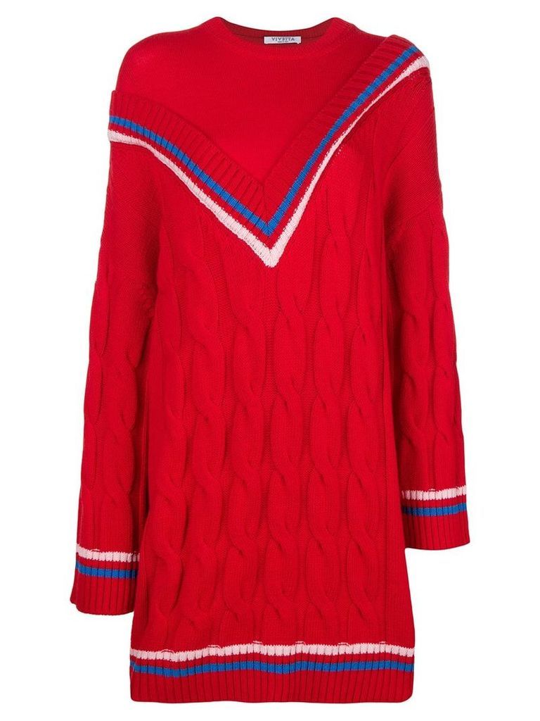 Vivetta contrast V knit jumper - Red