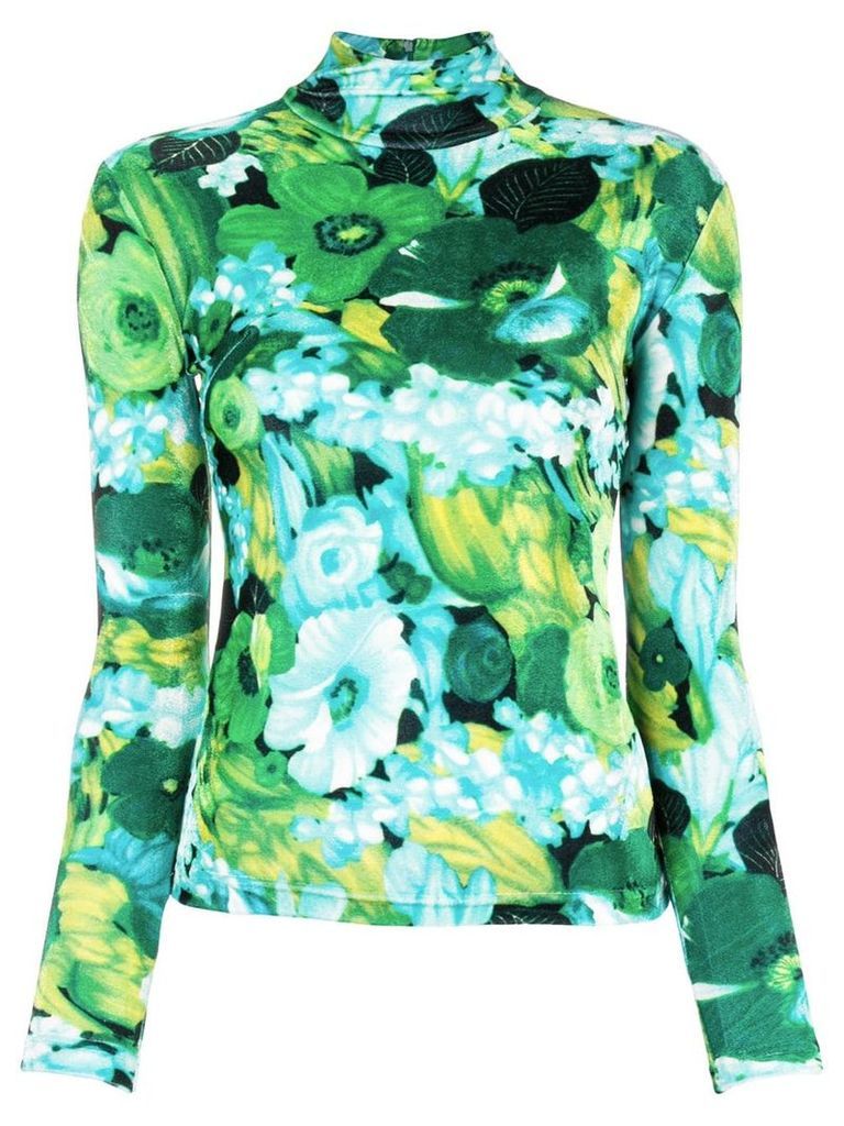 Richard Quinn floral print turtleneck jumper - Green