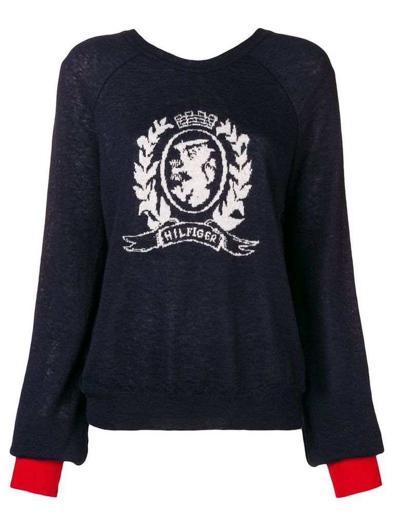 Tommy Hilfiger logo knit sweater - Blue
