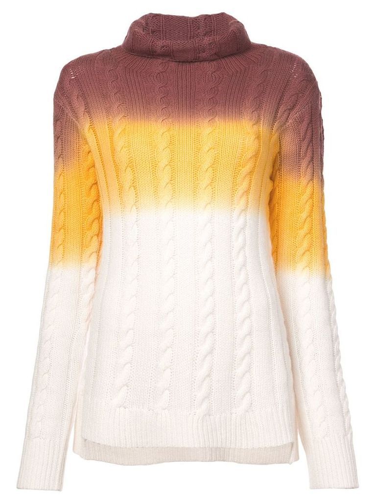 Sies Marjan colour block cable knit sweater - White