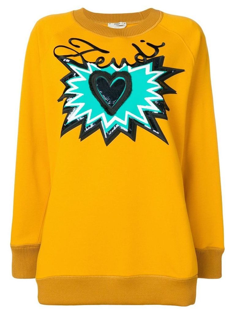 Fendi logo motif sweatshirt - ORANGE