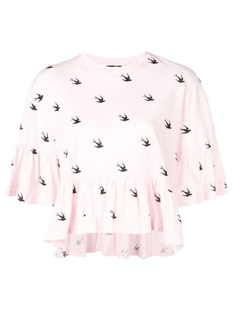 McQ Alexander McQueen swallow print T-shirt - Pink