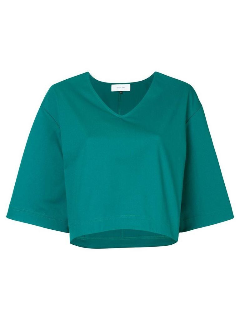 Le Ciel Bleu flared cropped T-shirt - Green
