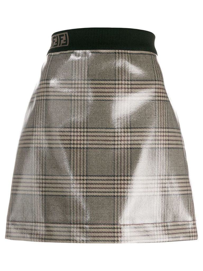 Fendi vernished checked skirt - NEUTRALS