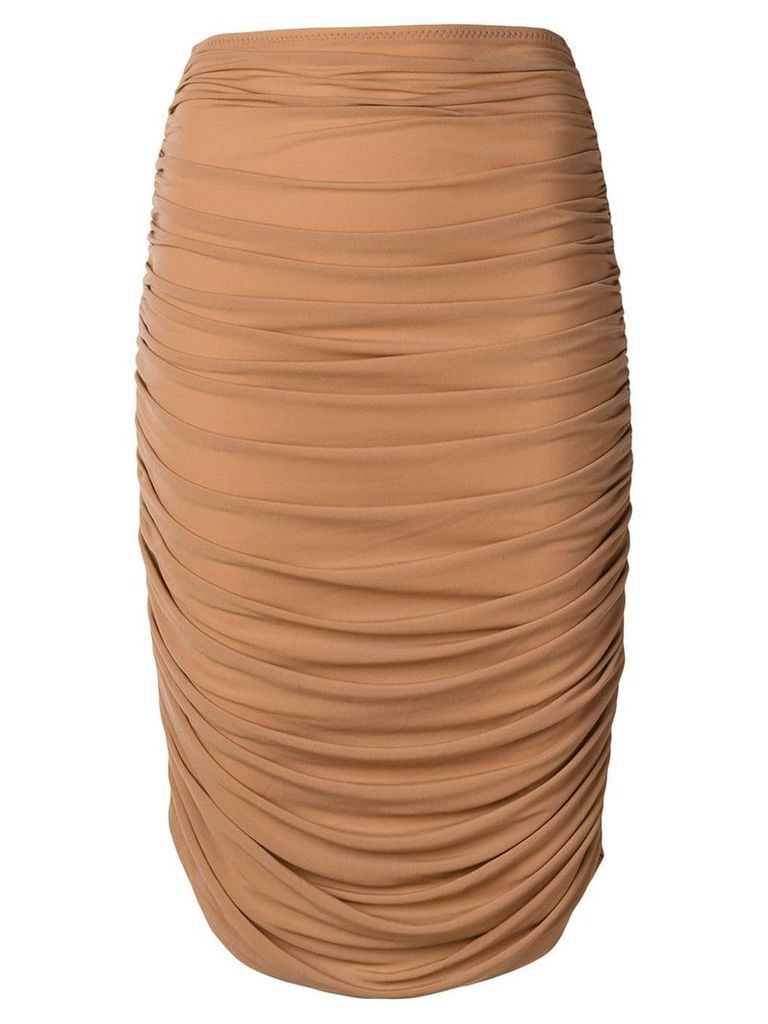 Norma Kamali high-waisted skirt - Brown