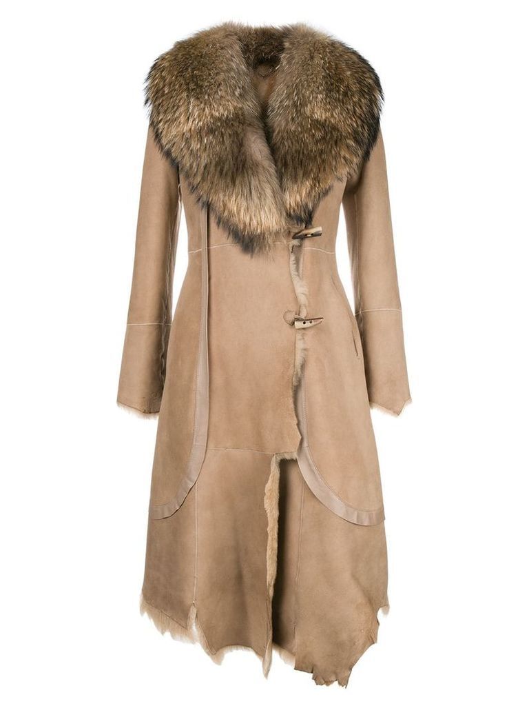 Desa 1972 asymmetric midi coat - Neutrals