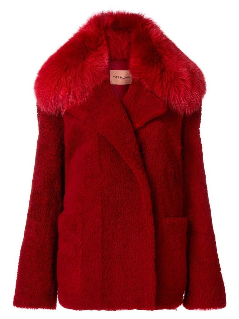 Yves Salomon fox fur coat - Red