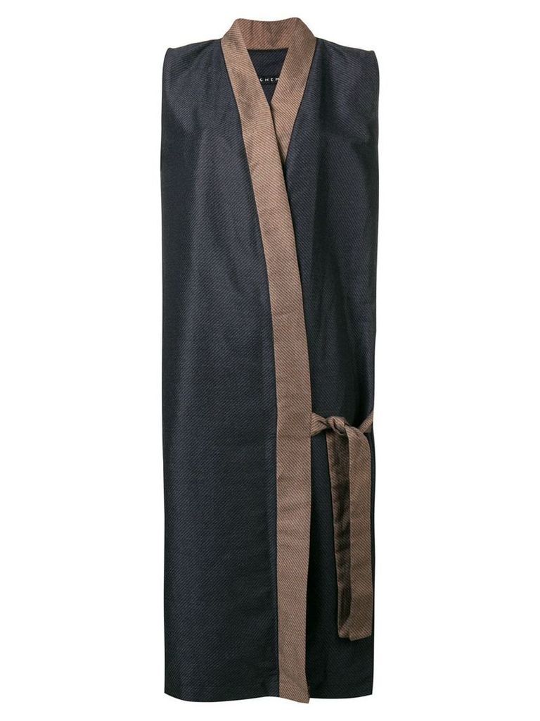 Alchemy long wrap coat - Blue