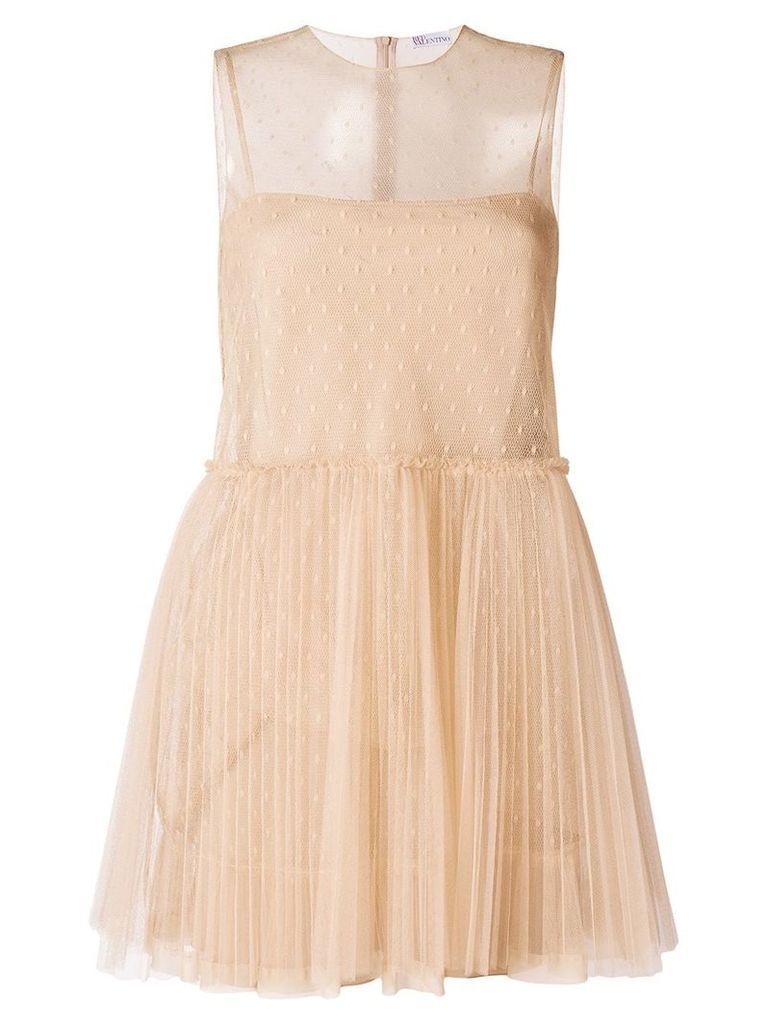 Red Valentino sheer tulle mini dress - Neutrals
