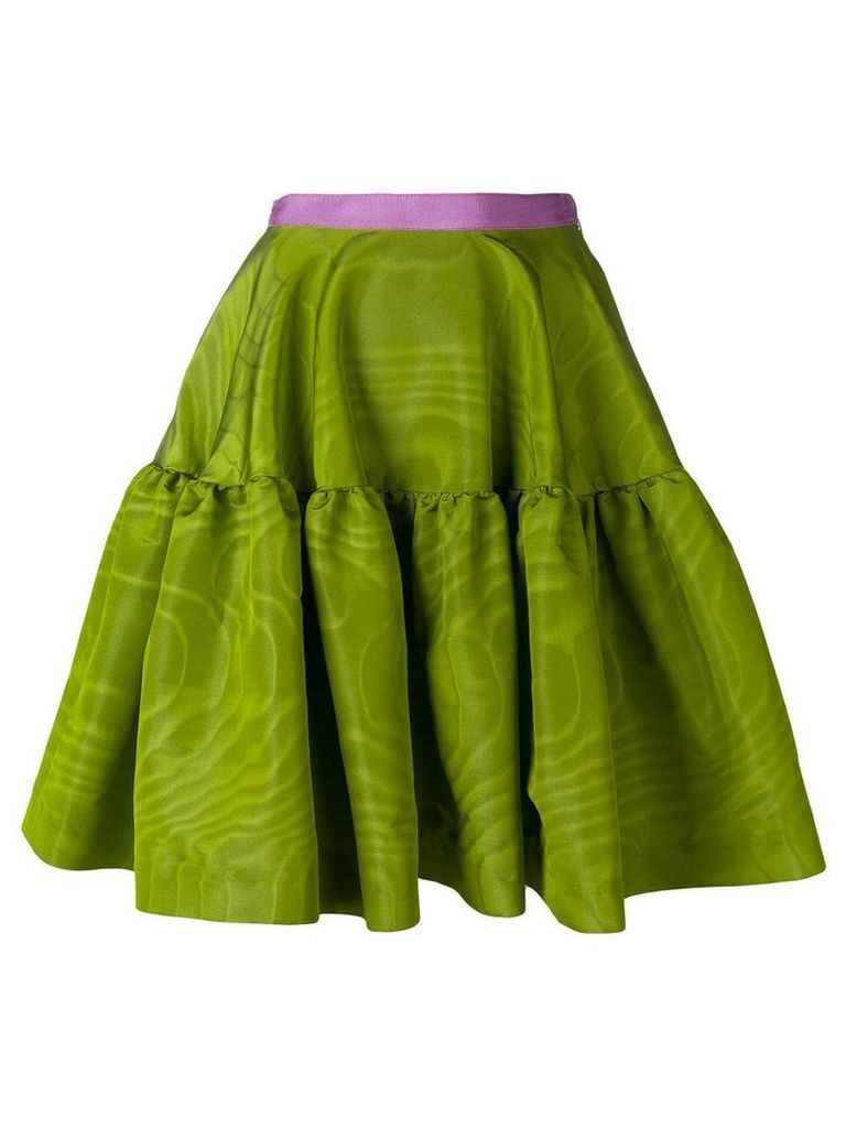 Talbot Runhof tiered A-line skirt - Green