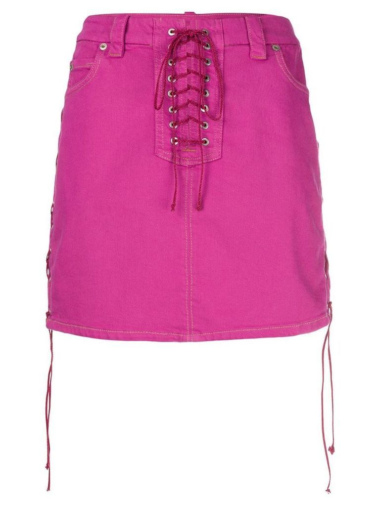 UNRAVEL PROJECT side tie fastenings skirt - PINK