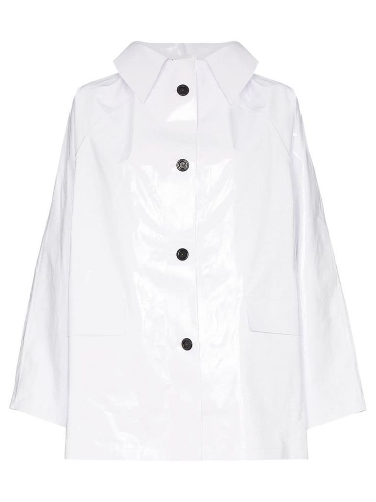 Kassl Editions patent collared raincoat - White