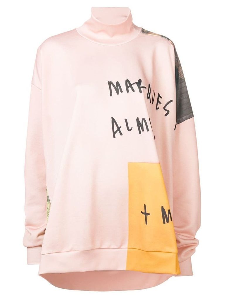 Marques'Almeida asymmetric funnel sweater - Pink
