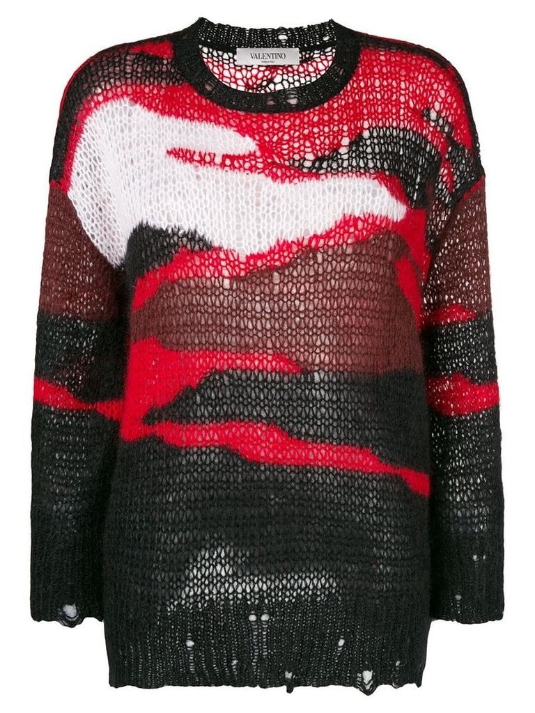 Valentino colour block knitted sweater - Black