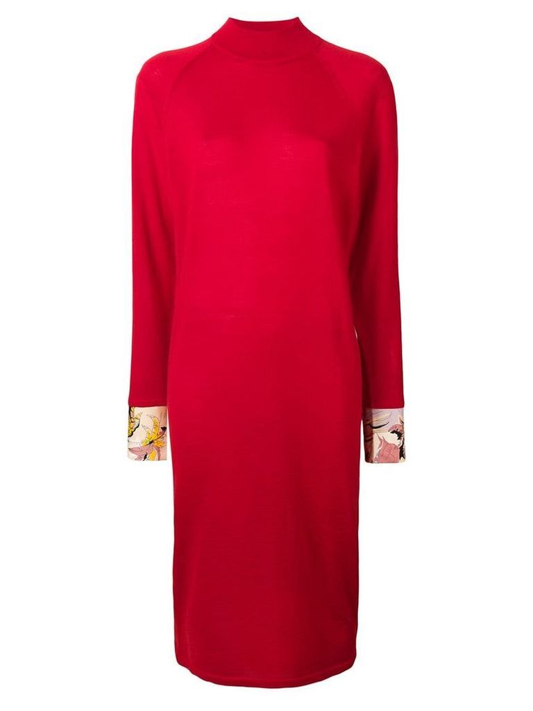 Emilio Pucci printed silk cuff shift dress - Red