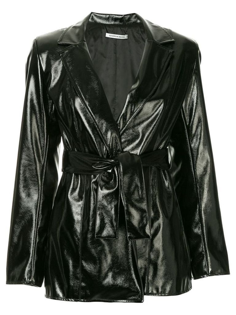 Georgia Alice belted faux-leather jacket - Black