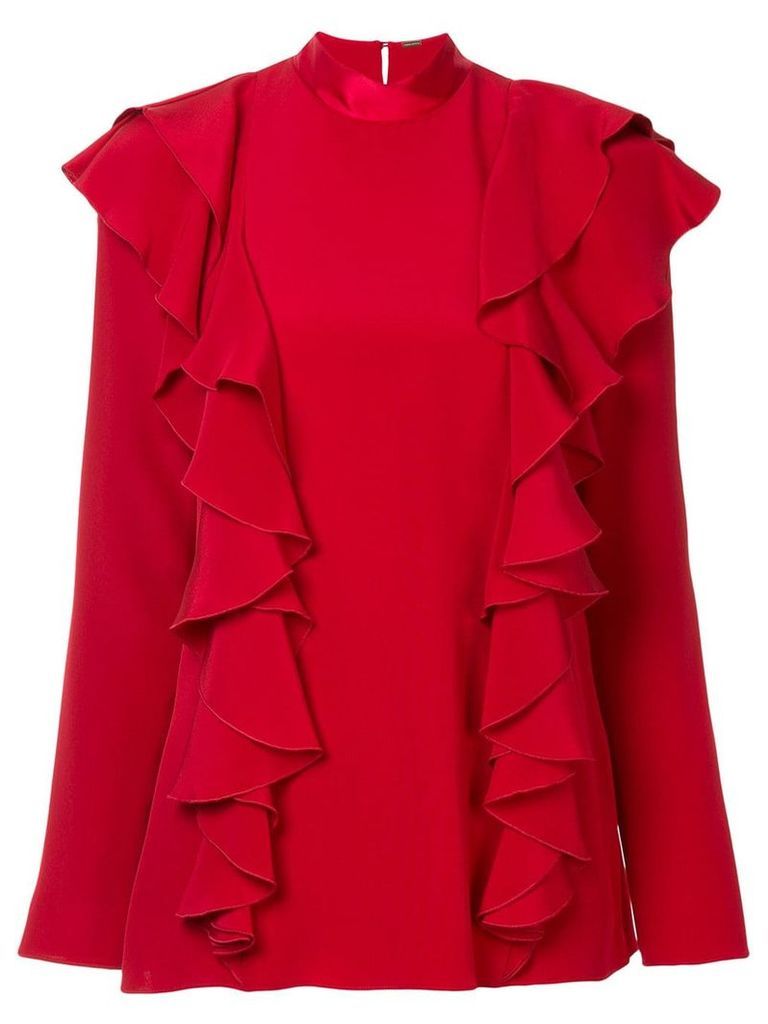 Adam Lippes ruffle front blouse - Red