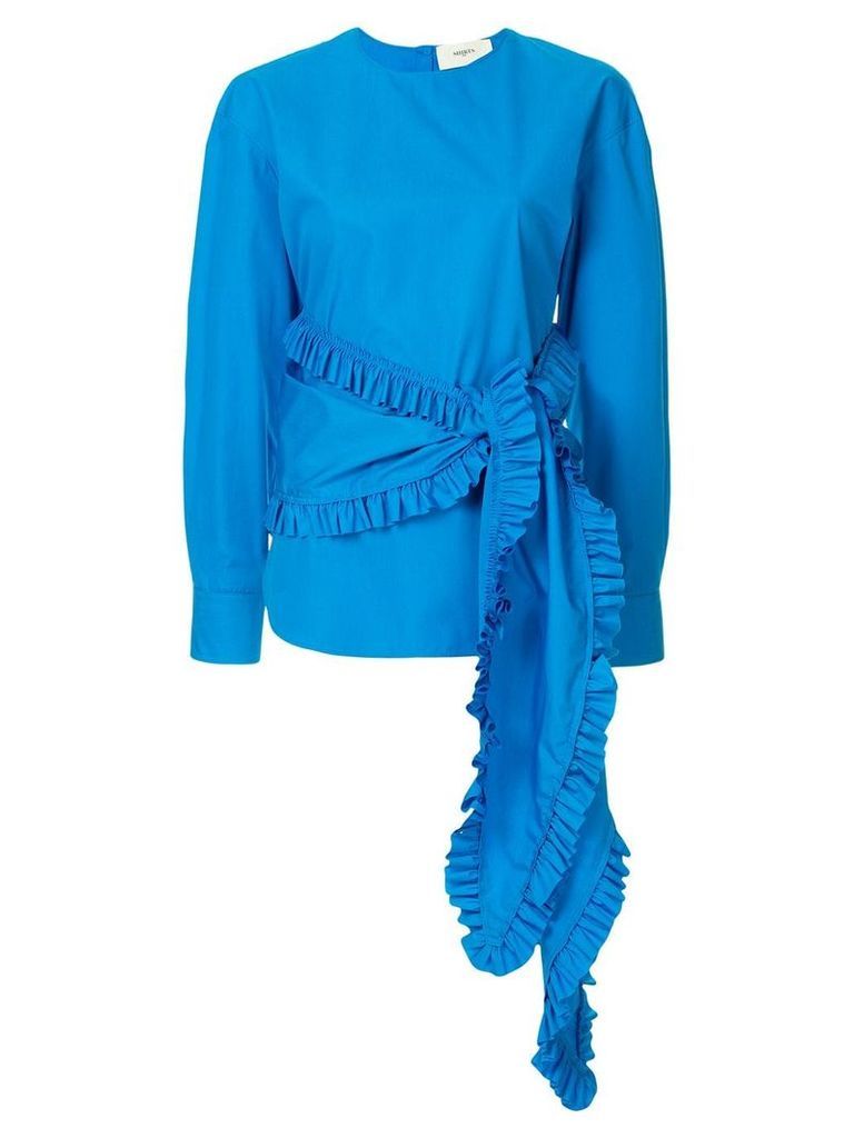 Ports 1961 waist-tied ruffle blouse - Blue