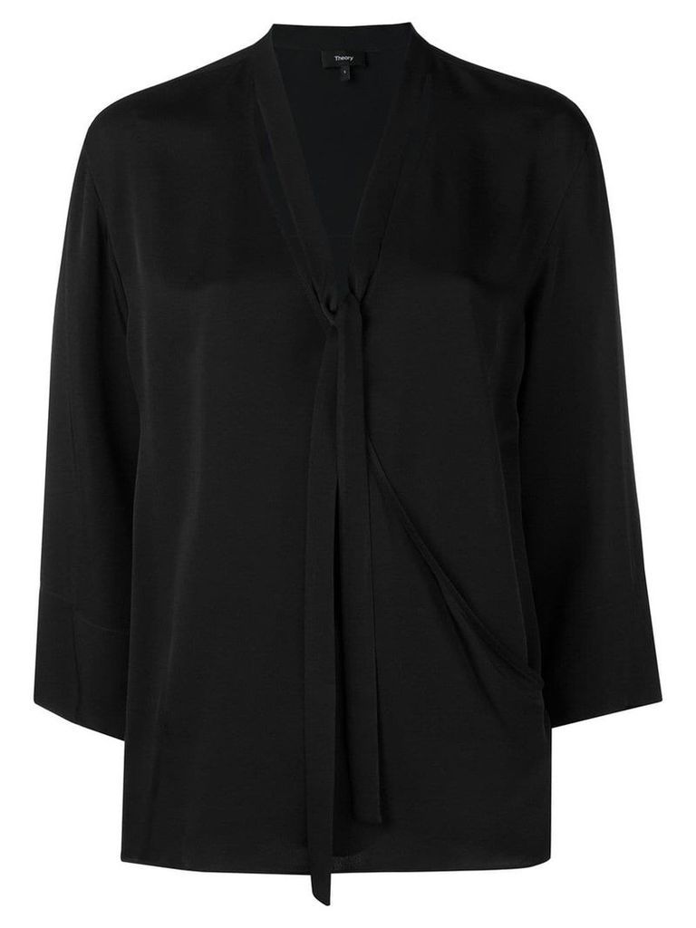 Theory relaxed wrap blouse - Black