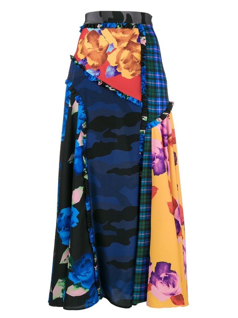 MSGM patchwork printed skirt - Blue
