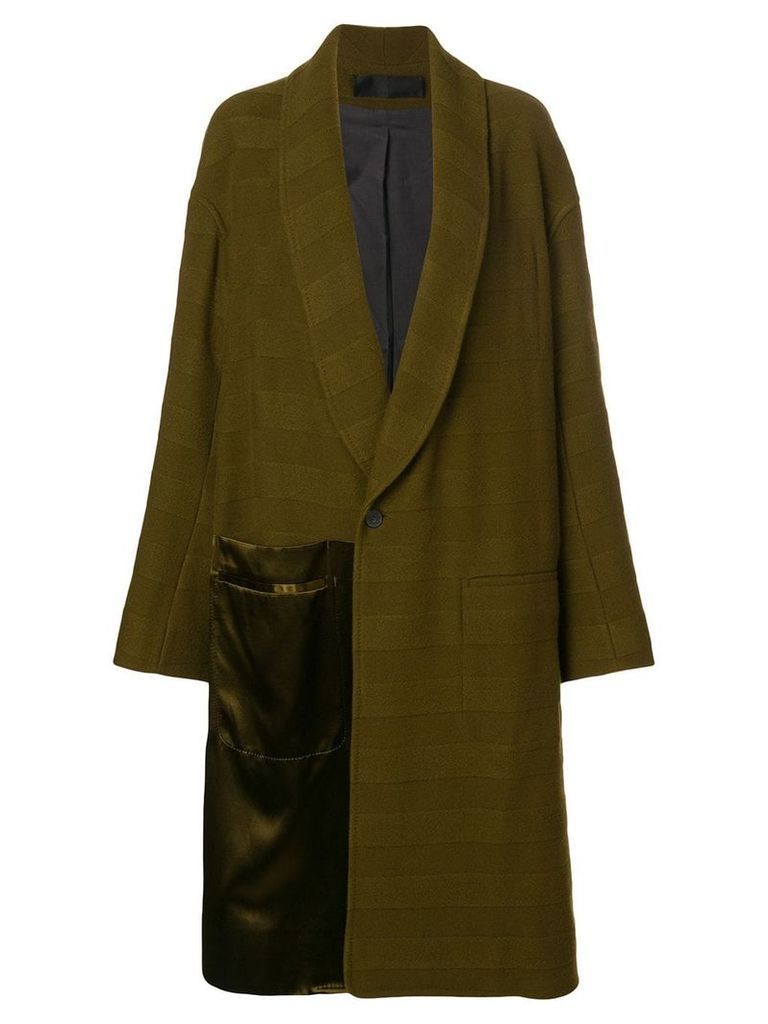 Haider Ackermann contrast panel coat - Green