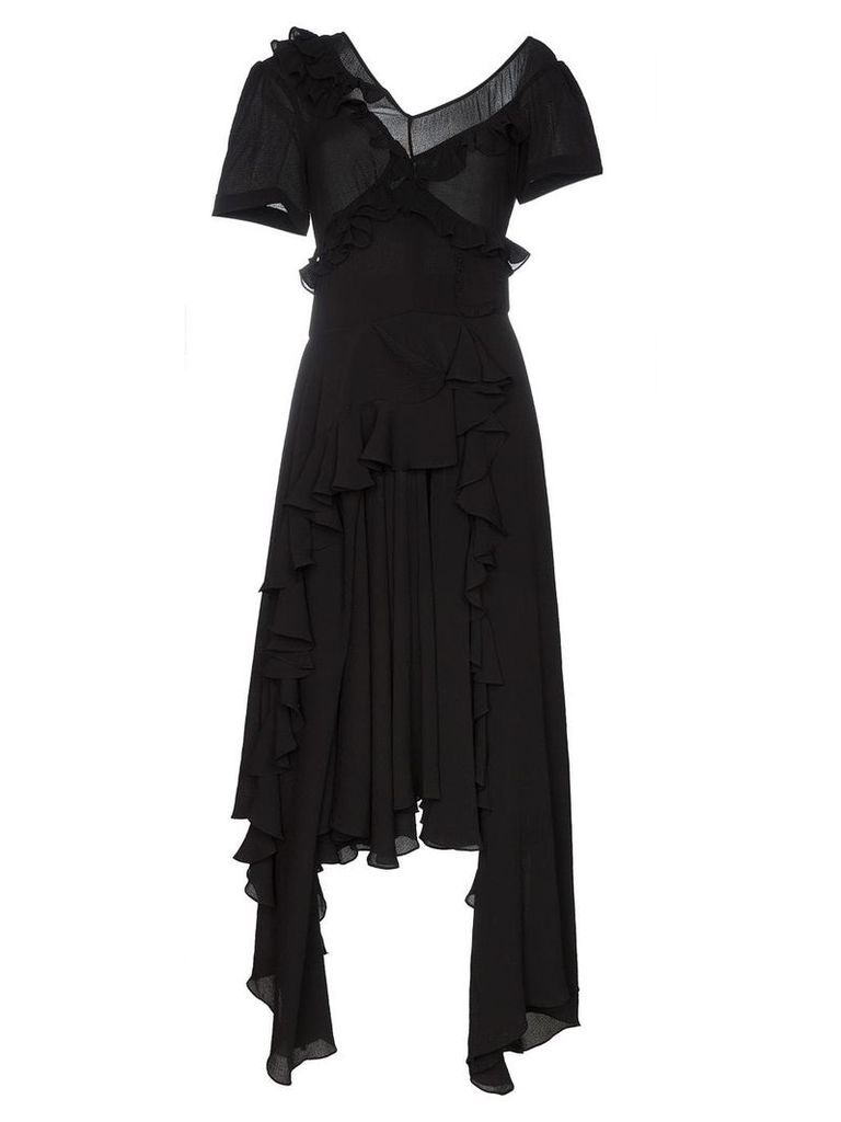 Preen By Thornton Bregazzi wendie ruffle detail dress - Black